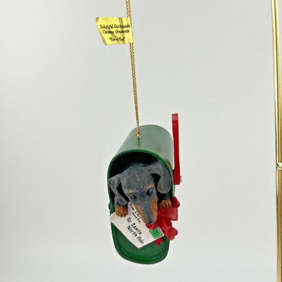 Danbury Mint Delightful Dachshunds Christmas Ornament PAW-CEL POST - Picture 3 of 10